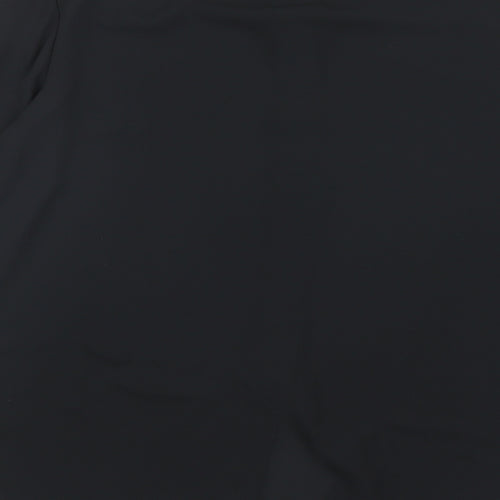 H&M Womens Black Polyester Basic Button-Up Size 12 Round Neck