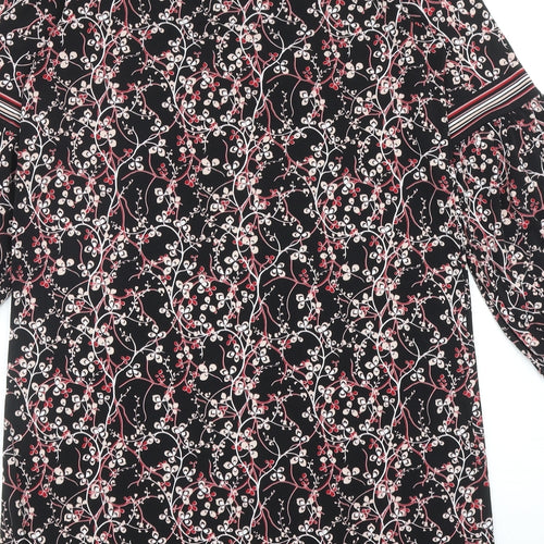 Max Studio Womens Black Geometric Polyester Shift Size M Boat Neck Pullover