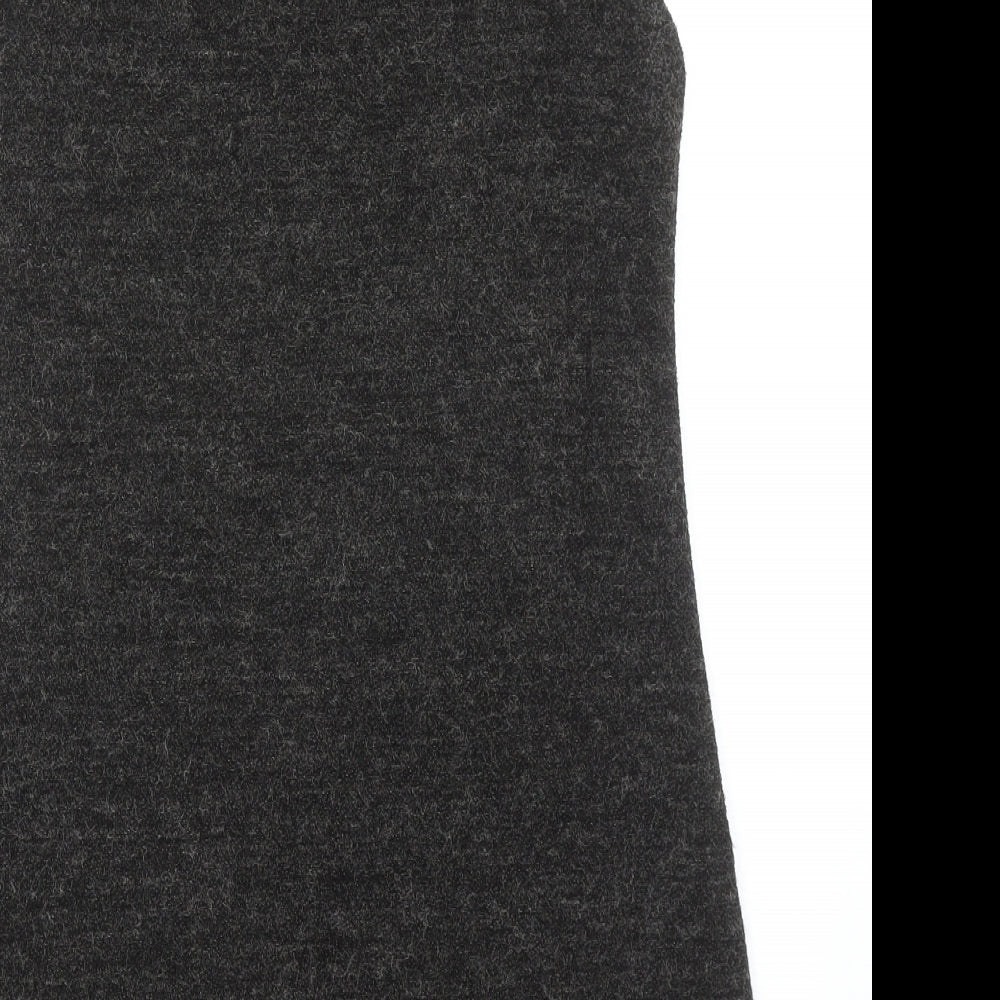 Pussycat London Womens Grey Polyester Pinafore/Dungaree Dress Size 14 Boat Neck Pullover
