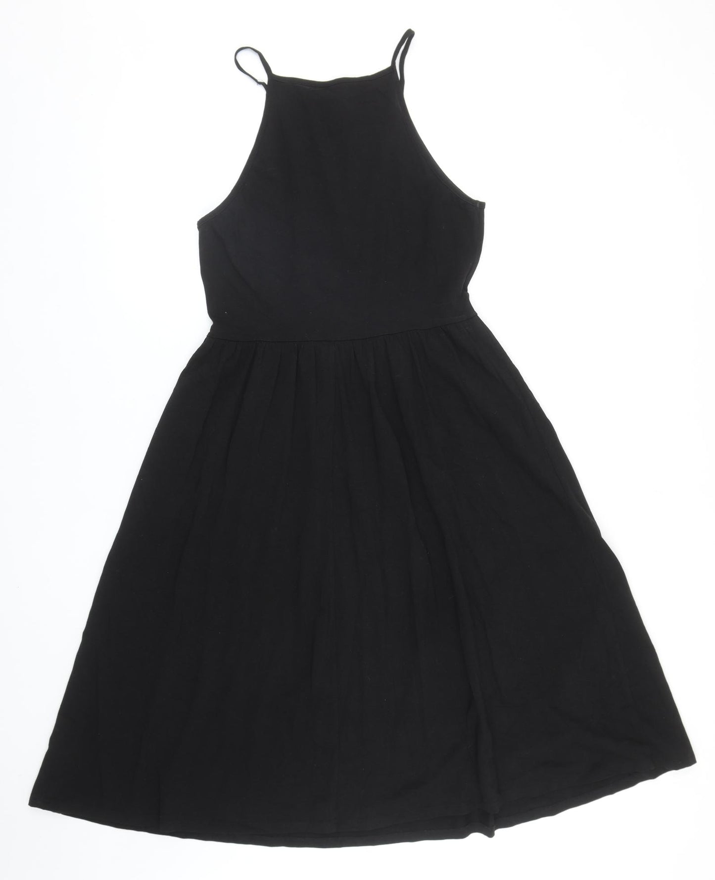 ASOS Womens Black Cotton Fit & Flare Size 10 Round Neck Pullover