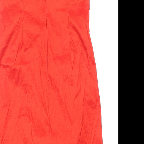 Romeo & Juliet Couture Womens Red Polyester Mini Size M Off the Shoulder Zip - Pleat Detail Flower