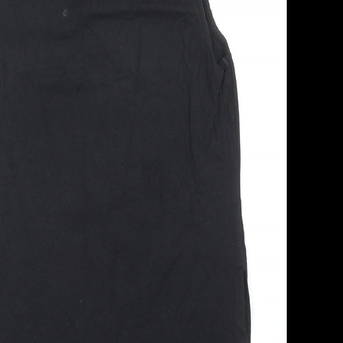 New Look Womens Black Viscose Basic Tank Size 10 Round Neck