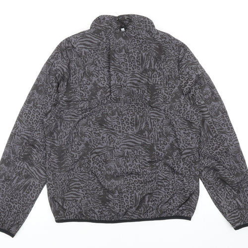 Atmosphere Womens Grey Geometric Rain Coat Jacket Size 12 Zip