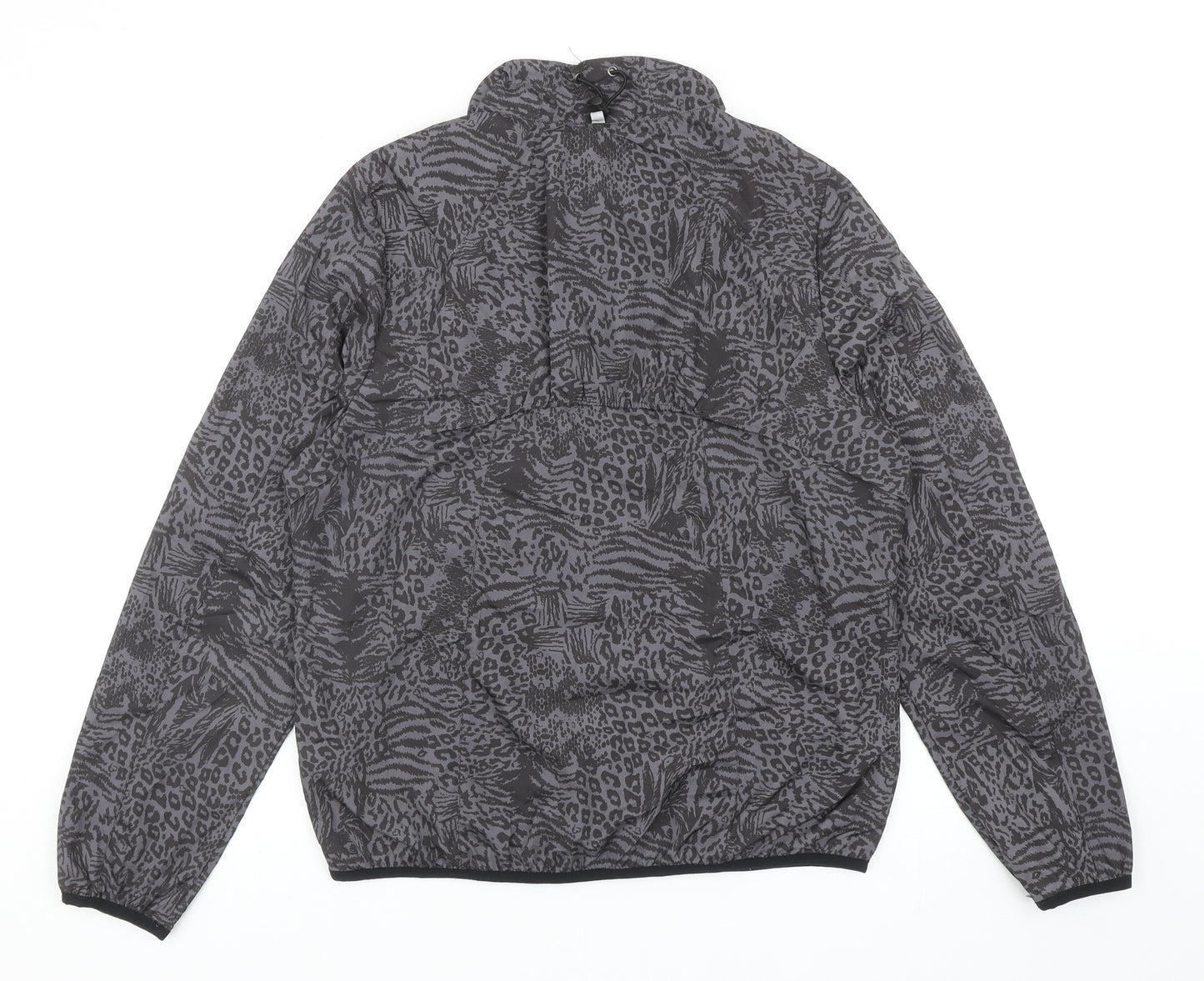 Atmosphere Womens Grey Geometric Rain Coat Jacket Size 12 Zip