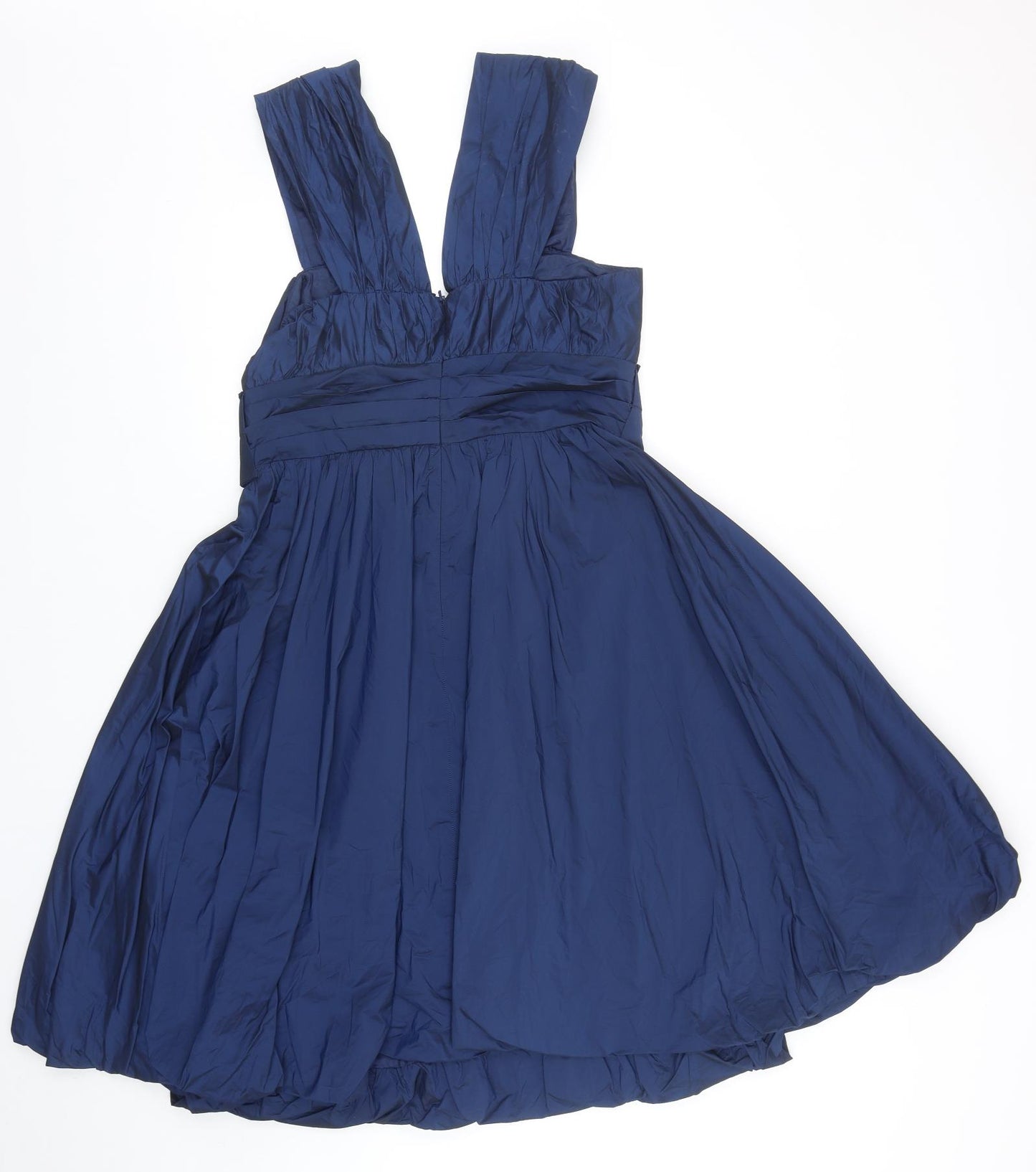 Phase Eight Womens Blue Polyester Skater Dress Size 14 Square Neck Zip