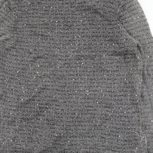 Karlotta Womens Grey Cowl Neck Acrylic Pullover Jumper Size L