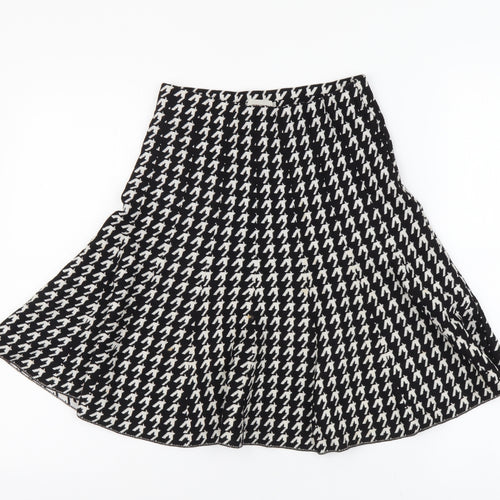 Sans Souci Womens Black Geometric Cotton Skater Skirt Size S