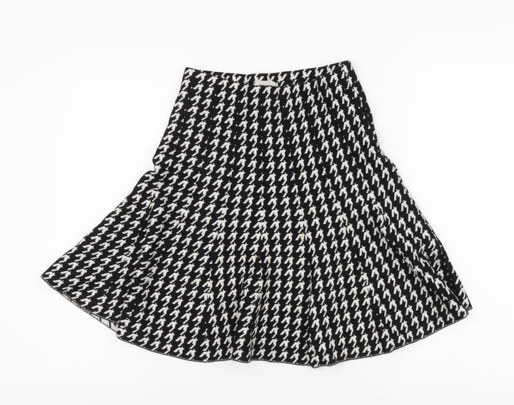 Sans Souci Womens Black Geometric Cotton Skater Skirt Size S