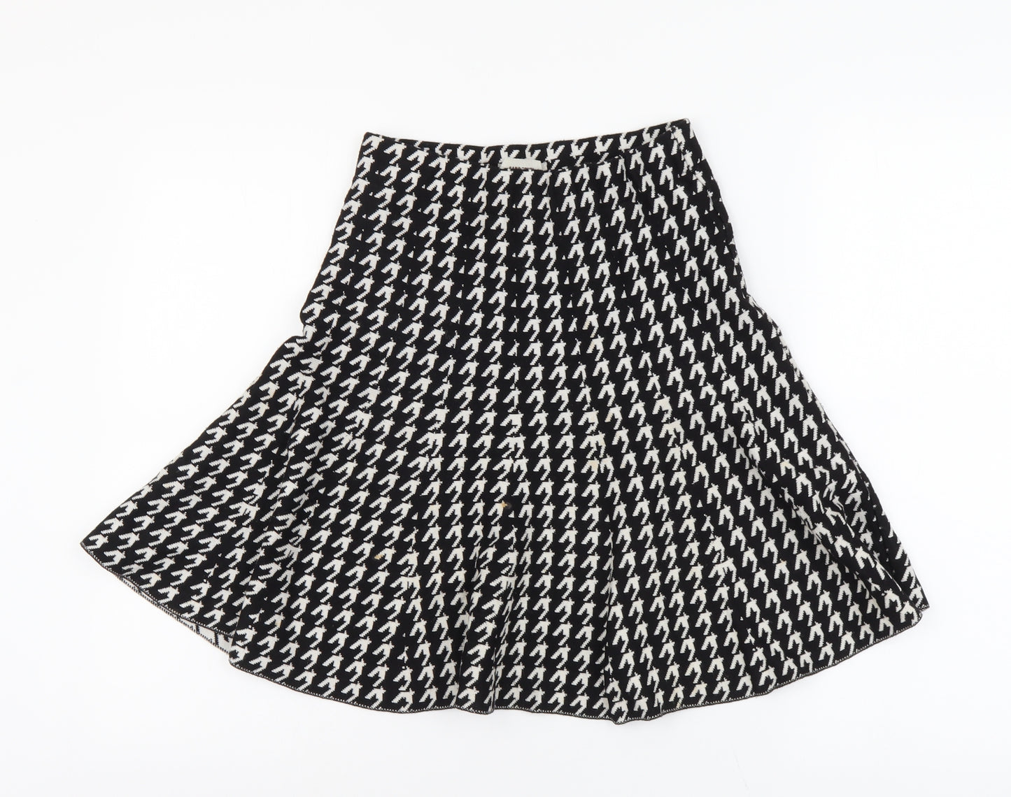 Sans Souci Womens Black Geometric Cotton Skater Skirt Size S