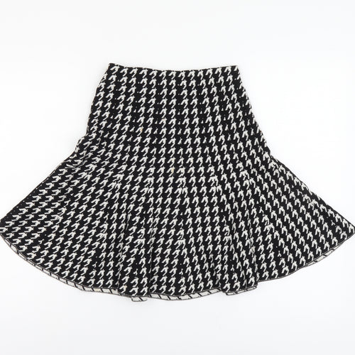 Sans Souci Womens Black Geometric Cotton Skater Skirt Size S