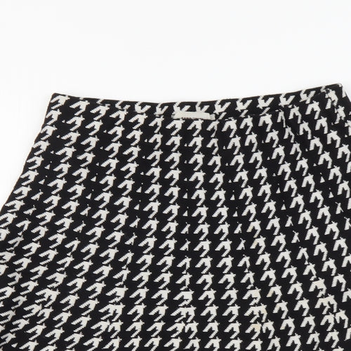 Sans Souci Womens Black Geometric Cotton Skater Skirt Size S