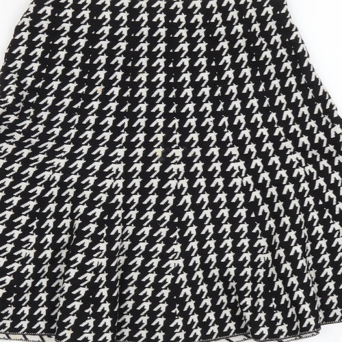 Sans Souci Womens Black Geometric Cotton Skater Skirt Size S