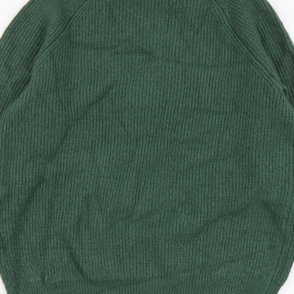 Marks and Spencer Mens Green Round Neck Polyamide Pullover Jumper Size L Long Sleeve
