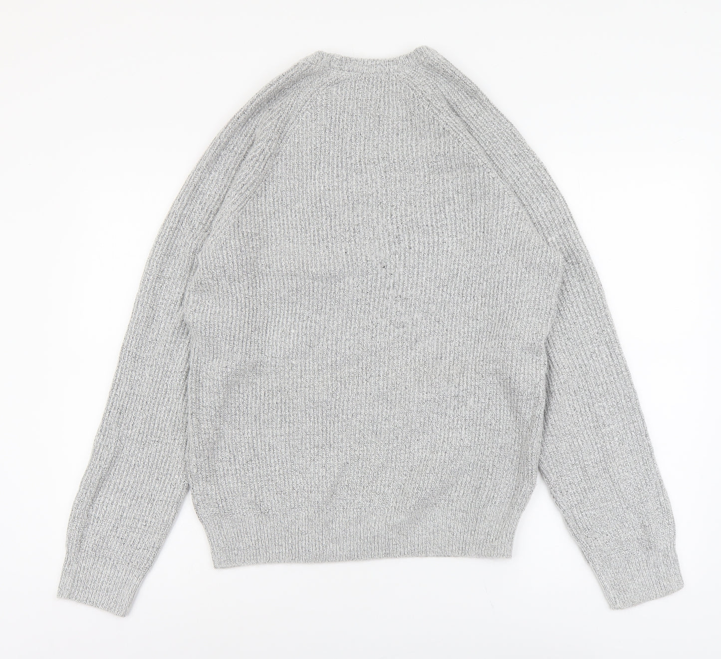 Marks and Spencer Mens Grey Round Neck Polyamide Pullover Jumper Size M Long Sleeve