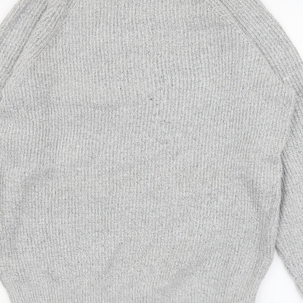 Marks and Spencer Mens Grey Round Neck Polyamide Pullover Jumper Size M Long Sleeve