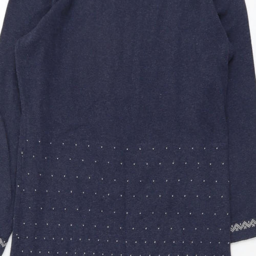 Fat Face Womens Blue Geometric Cotton Shift Size 10 Round Neck Pullover