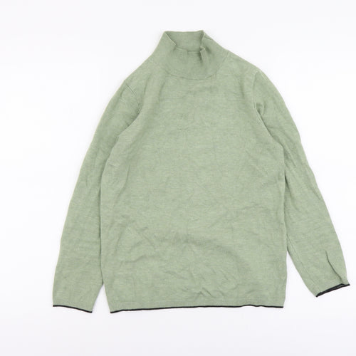 Sfera Womens Green High Neck Viscose Pullover Jumper Size S