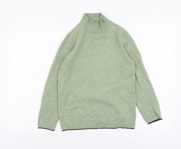 Sfera Womens Green High Neck Viscose Pullover Jumper Size S