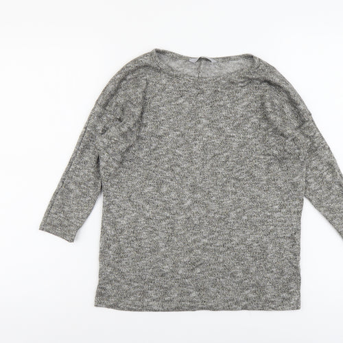 TU Womens Grey Boat Neck Viscose Pullover Jumper Size 8