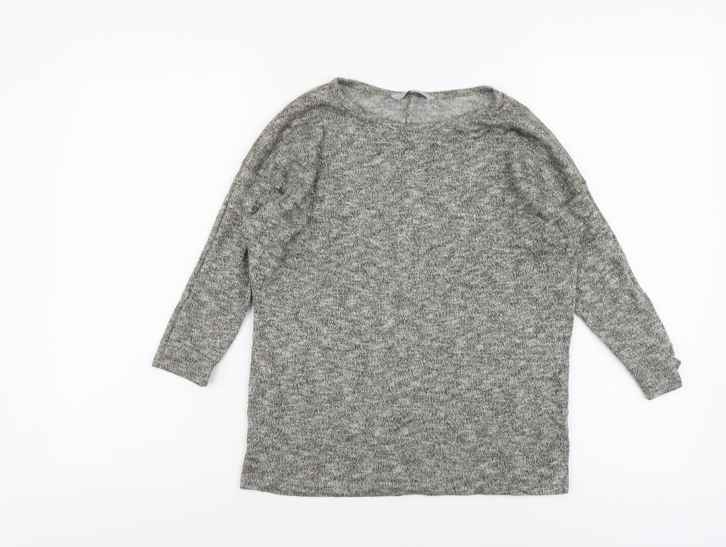 TU Womens Grey Boat Neck Viscose Pullover Jumper Size 8