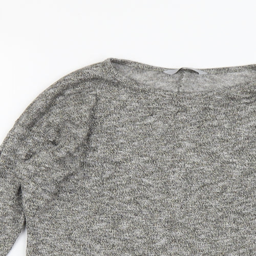 TU Womens Grey Boat Neck Viscose Pullover Jumper Size 8
