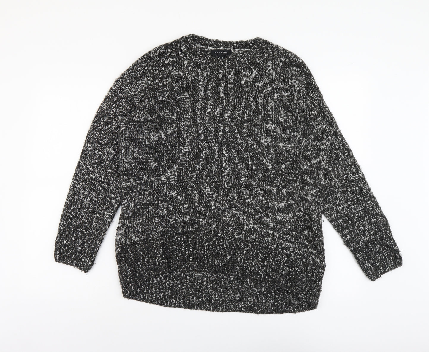 New Look Womens Grey Scoop Neck Acrylic Pullover Jumper Size S