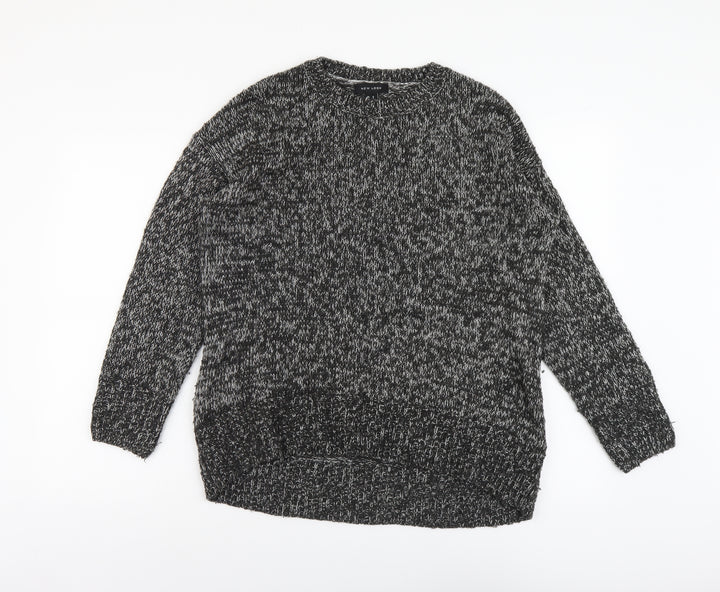 New Look Womens Grey Scoop Neck Acrylic Pullover Jumper Size S