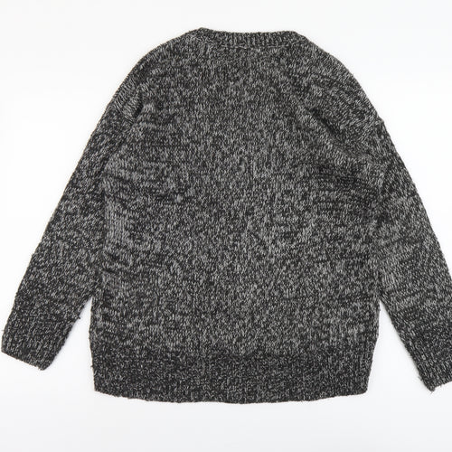 New Look Womens Grey Scoop Neck Acrylic Pullover Jumper Size S