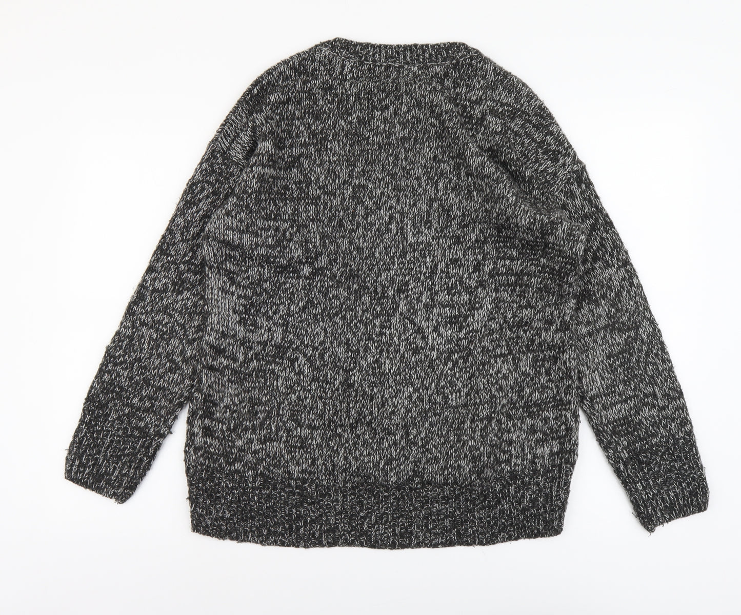 New Look Womens Grey Scoop Neck Acrylic Pullover Jumper Size S