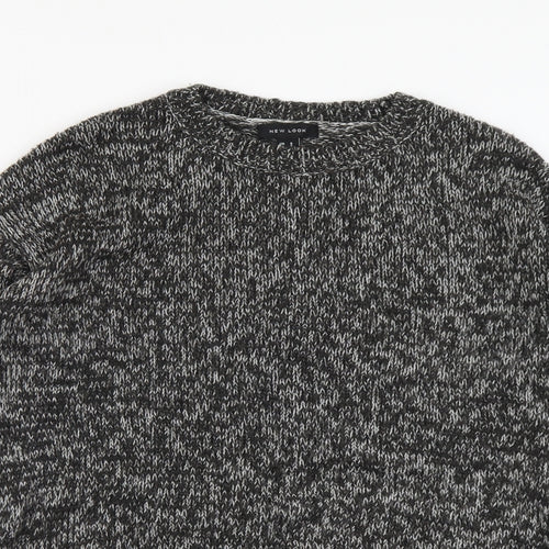 New Look Womens Grey Scoop Neck Acrylic Pullover Jumper Size S