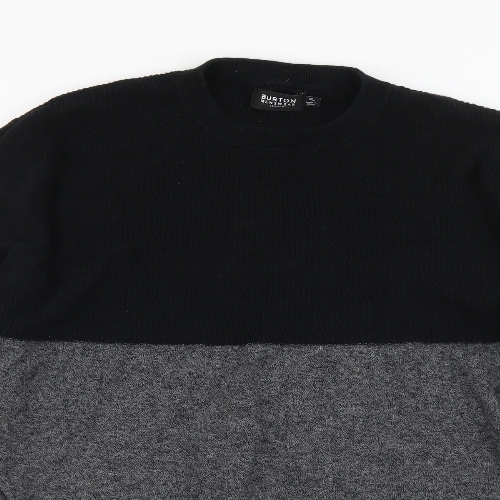 Burton Mens Grey Round Neck Cotton Pullover Jumper Size XL Long Sleeve