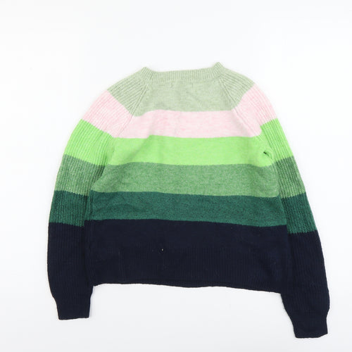 Marks and Spencer Womens Multicoloured Round Neck Striped Acrylic Pullover Jumper Size XS