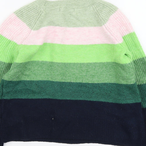 Marks and Spencer Womens Multicoloured Round Neck Striped Acrylic Pullover Jumper Size XS