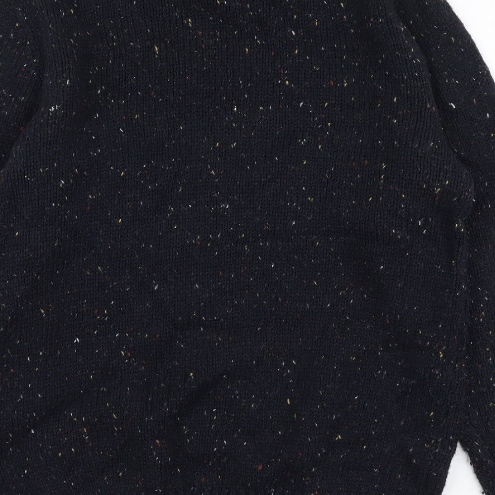 TU Mens Blue Round Neck Fair Isle Acrylic Pullover Jumper Size M Long Sleeve