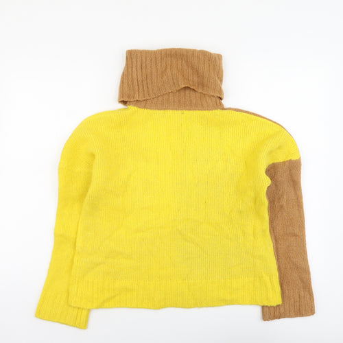 Brave Soul Womens Yellow Roll Neck Acrylic Pullover Jumper Size S