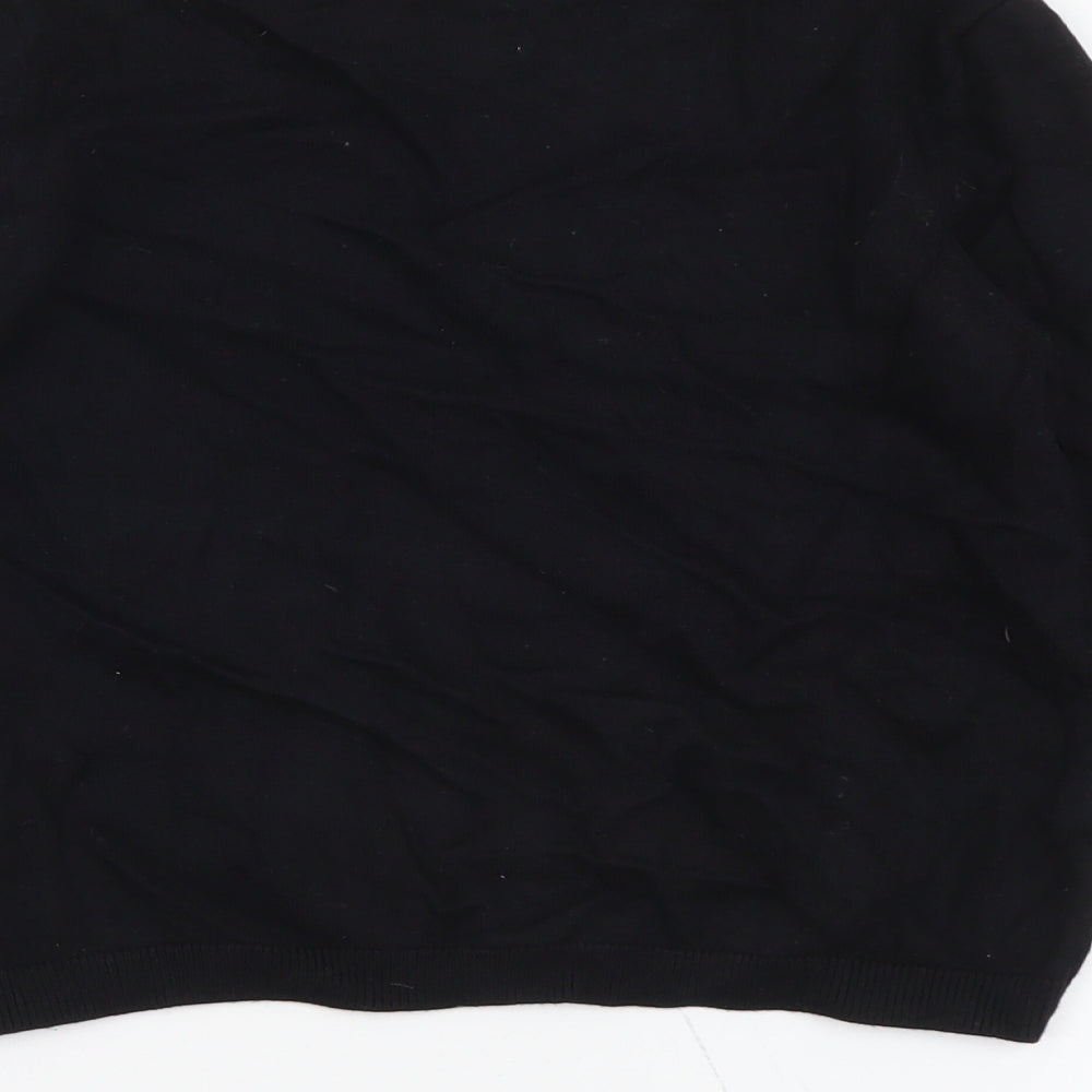 Marks and Spencer Girls Black Round Neck Polyamide Pullover Jumper Size 9-10 Years Pullover