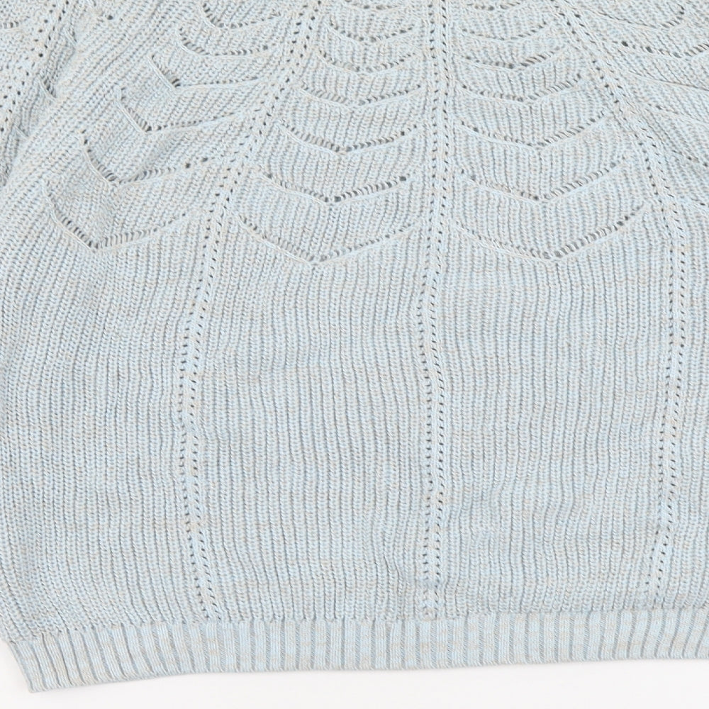 TU Womens Blue Round Neck Cotton Pullover Jumper Size 24