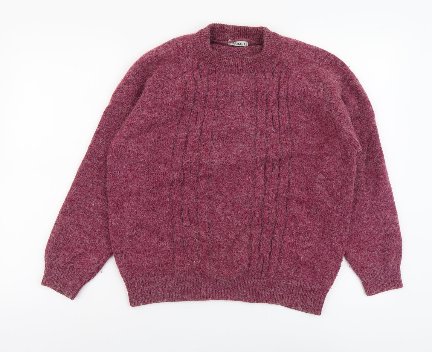 Damart Womens Purple Round Neck Acrylic Pullover Jumper Size 14