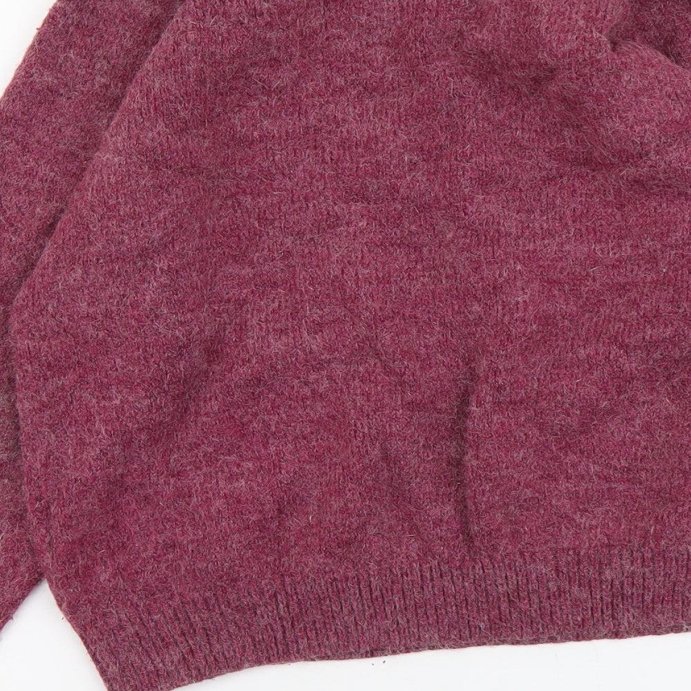 Damart Womens Purple Round Neck Acrylic Pullover Jumper Size 14