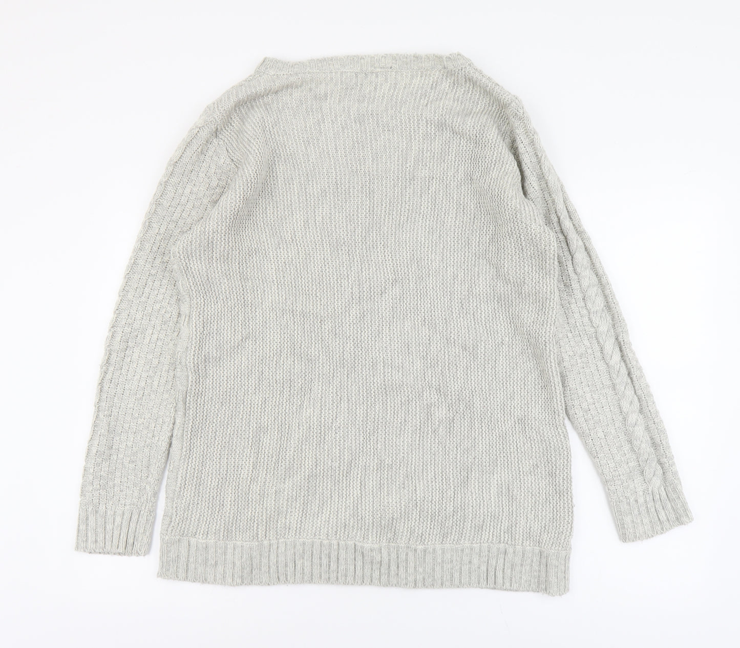 Dorothy Perkins Womens Grey Boat Neck Acrylic Pullover Jumper Size 16