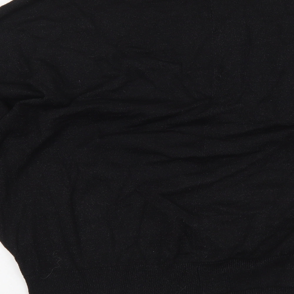 F&F Womens Black Boat Neck Acrylic Pullover Jumper Size 20