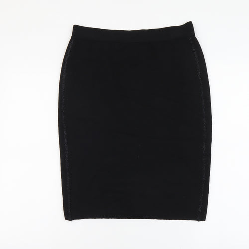 LUCIA Womens Black Acrylic Straight & Pencil Skirt Size M
