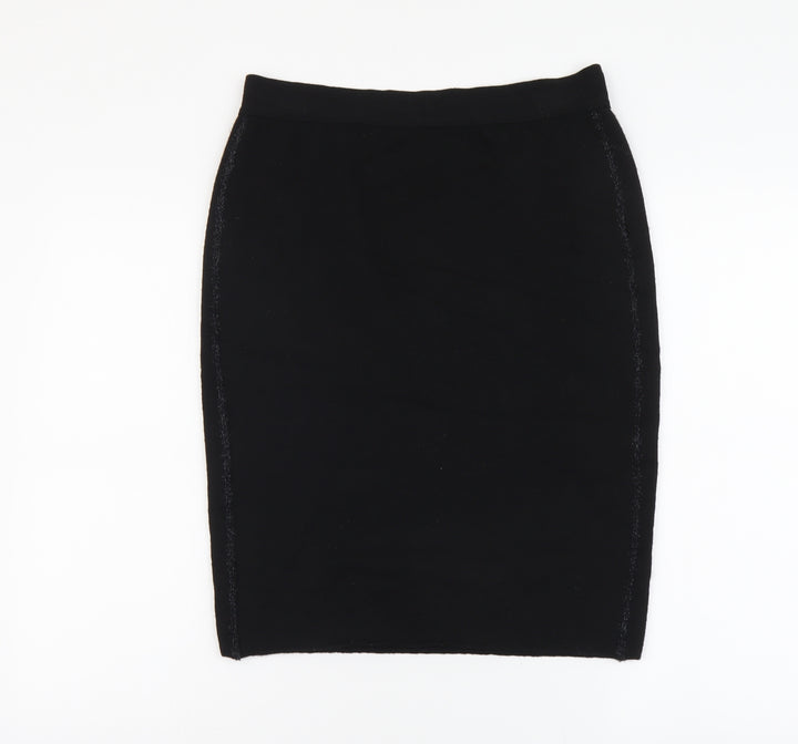 LUCIA Womens Black Acrylic Straight & Pencil Skirt Size M