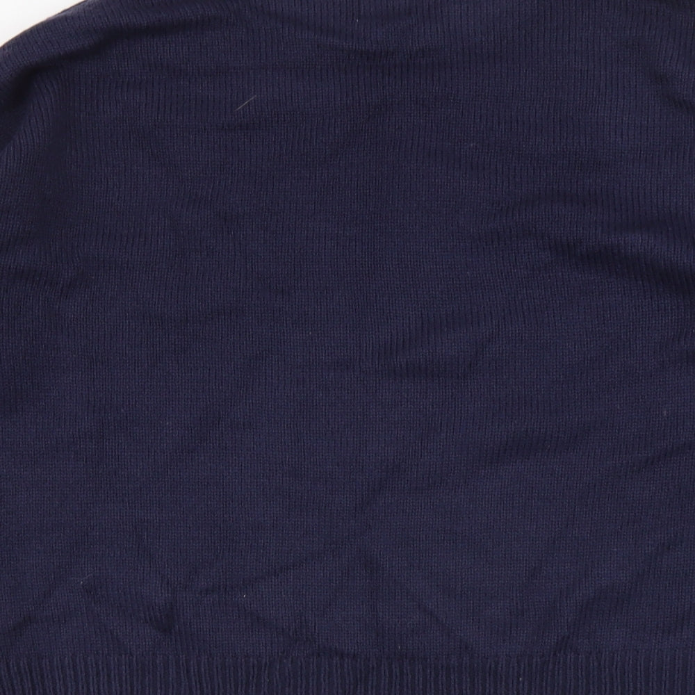 George Womens Blue Round Neck Acrylic Pullover Jumper Size 16 - Reindeer Pattern