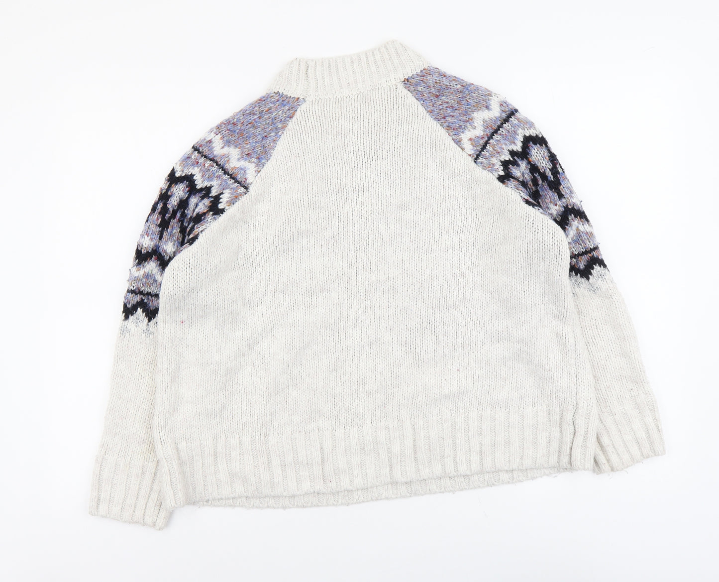 TU Womens Multicoloured Mock Neck Fair Isle Acrylic Pullover Jumper Size 14