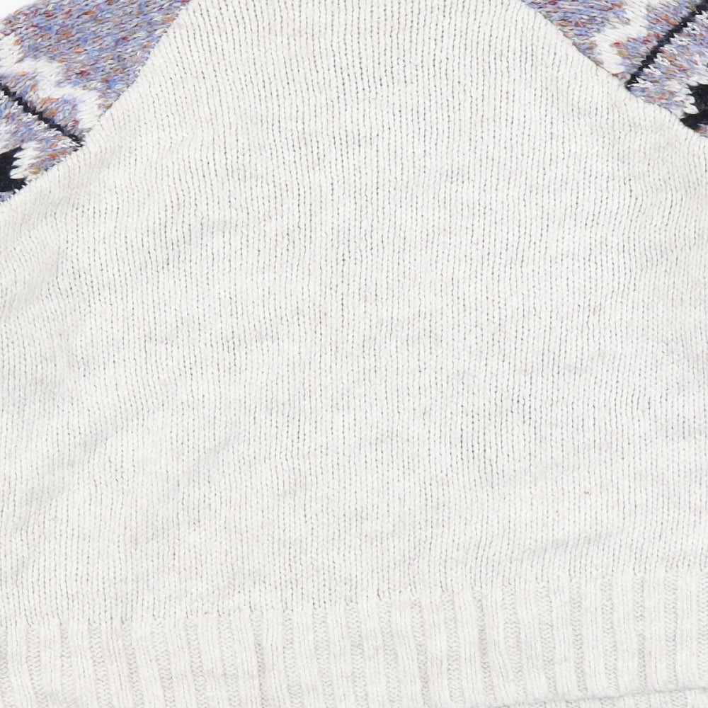 TU Womens Multicoloured Mock Neck Fair Isle Acrylic Pullover Jumper Size 14