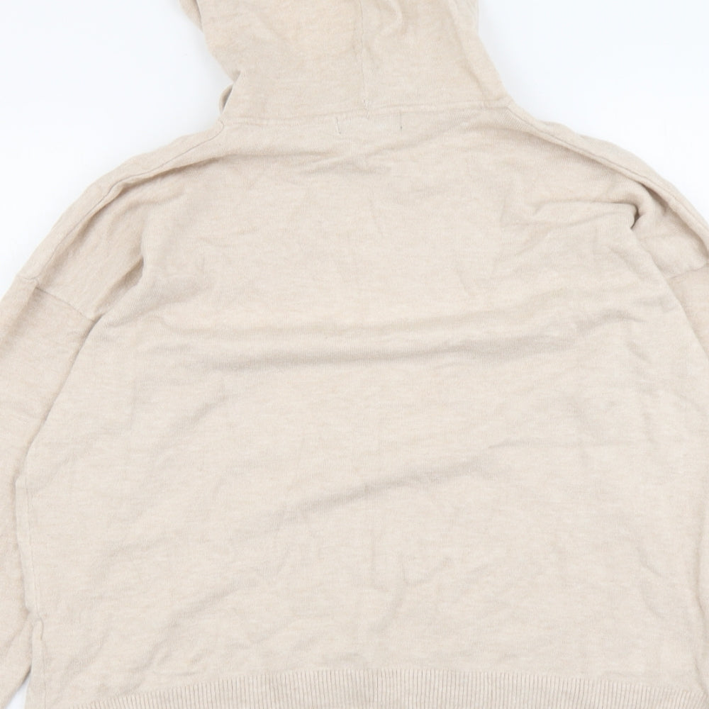 F&F Womens Beige Round Neck Viscose Pullover Jumper Size 14 - Star Pattern