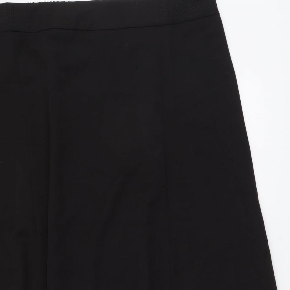 Evans Womens Black Polyester Swing Skirt Size 24