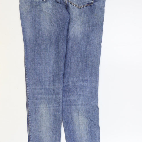 Zara Womens Blue Cotton Skinny Jeans Size 28 in Regular Button