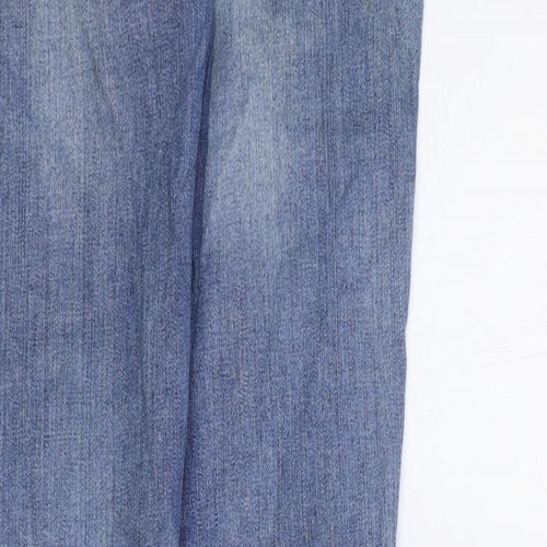 Zara Womens Blue Cotton Skinny Jeans Size 28 in Regular Button
